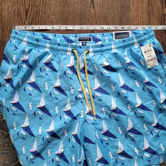 Club Room 7" Quick Dry Sailboat Print Swim Trunks Size Men's XXL NEW with Tags - Picture 6 of 12
